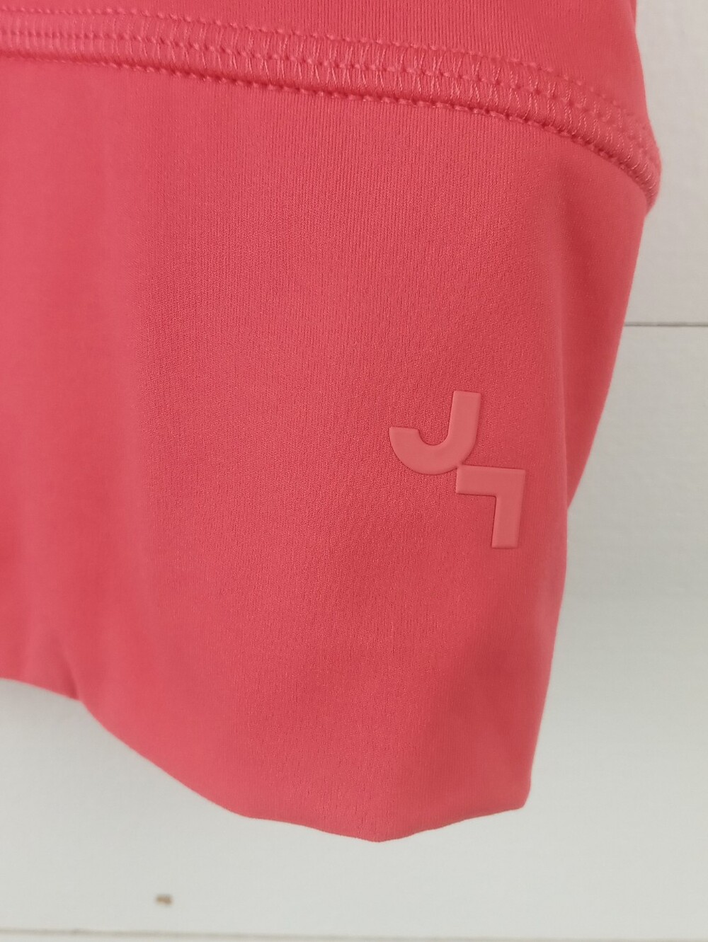Joy Lab Women's size L bright coral crewneck criss cross back cropped workout - Picture 2 of 8